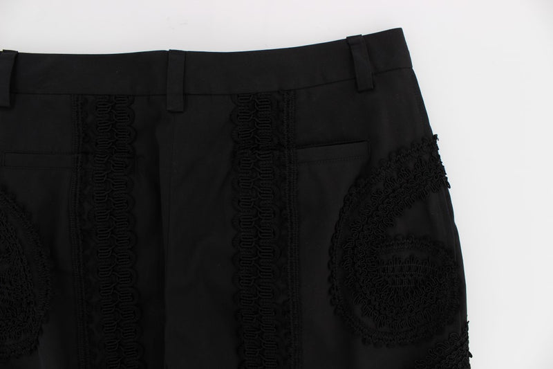 Elegantes pantalones negros de Torero Capri