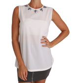 Elegante blusa de seda sin mangas sin mangas