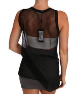 Elegantes ärmelloses schwarzes Mesh Top