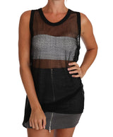 Elegantes ärmelloses schwarzes Mesh Top