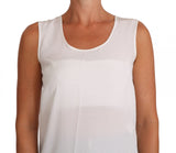 Elegante blusa de seda blanca sin mangas