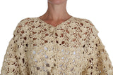 Chic Beige Crochet Rafia Cardigan