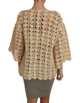 Cardigan chic au crochet beige