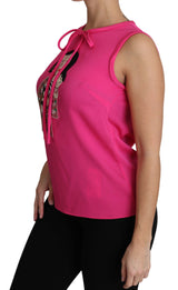 Eleganter rosa Seidenfamilien -Tanktop -Hemd