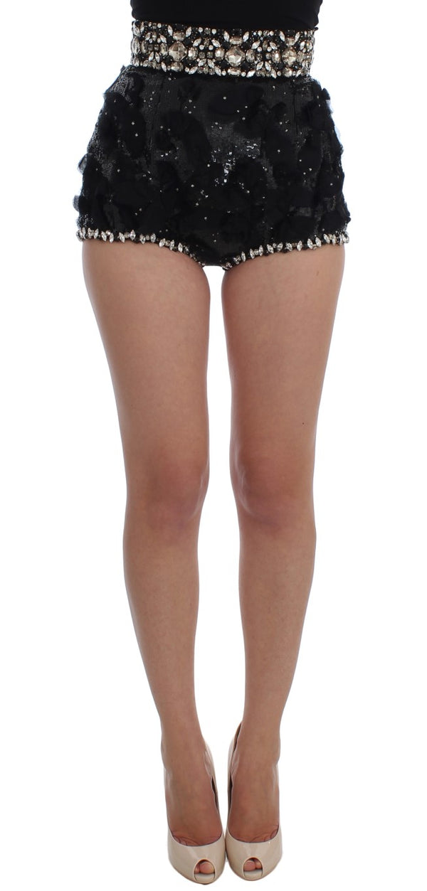 Kristall -Seide Seidenhohe Taille Shorts