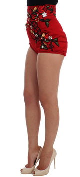 Elegante Seidenhoch -Taille -Stickshorts