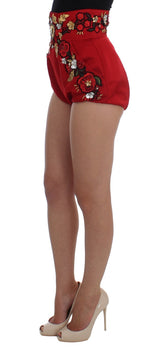 Red Seidenkristall, die Shorts mit hoher Taille verleihen