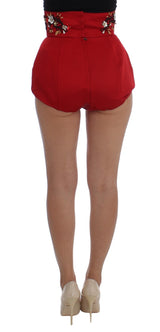 Red Seidenkristall, die Shorts mit hoher Taille verleihen