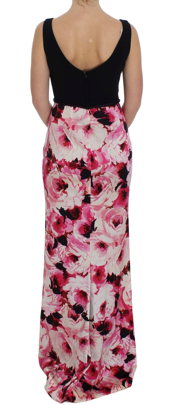 Gaine d'élégance florale robe longue