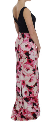 Gaine d'élégance florale robe longue