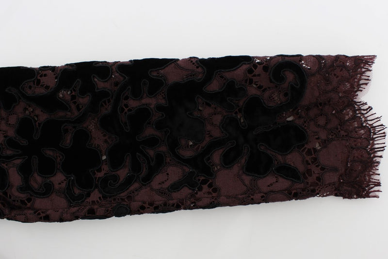 Κομψό μωβ φόρεμα Maxi δαντέλας Floral Lace