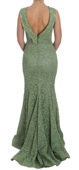 Robe maxi en dentelle florale verte élégante