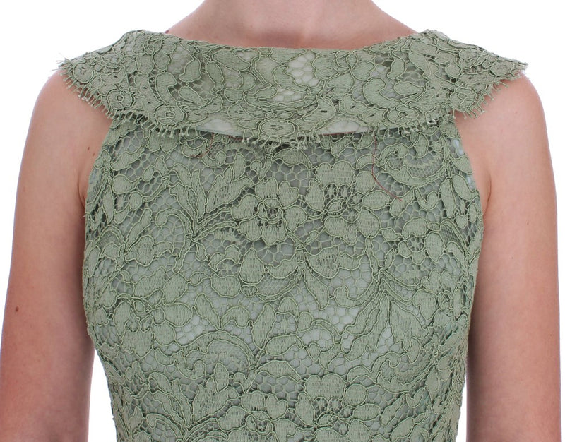 Robe maxi en dentelle florale verte élégante