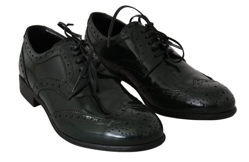 Κομψό πράσινο brogues oxford wingtip flats