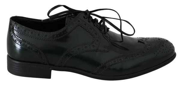 Eleganti brogue verdi Oxford Wingtip Flats