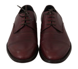 Elegante Bordeaux -Leder -Kleiderschuhe