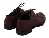 Elegante Bordeaux -Leder -Kleiderschuhe