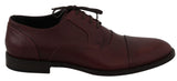 Elegante Bordeaux -Leder -Kleiderschuhe