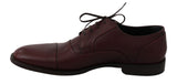 Elegante Bordeaux -Leder -Kleiderschuhe