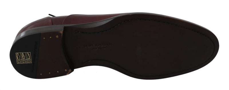 Elegante Bordeaux -Leder -Kleiderschuhe