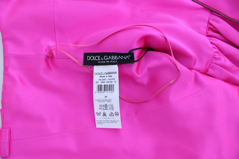 Robe de gaine rose élégante en soie pleine longueur