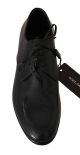 Elegante dunkelblaue Leder -Derby -Schuhe