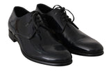 Elegante dunkelblaue Leder -Derby -Schuhe