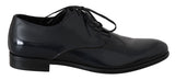 Elegante dunkelblaue Leder -Derby -Schuhe