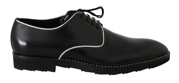 Eleganti scarpe da abiti da derby in pelle nera