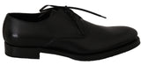 Elegantes zapatos de vestir derby de cuero negro