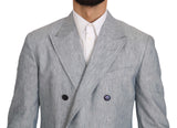 Elegante blazer a doppio petto blu chiaro