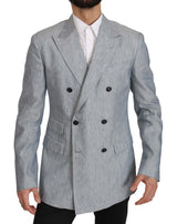 Elegante blazer a doppio petto blu chiaro