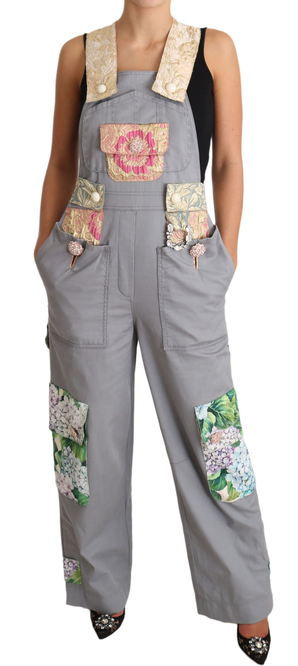 Exquisite florale Denim Overalls