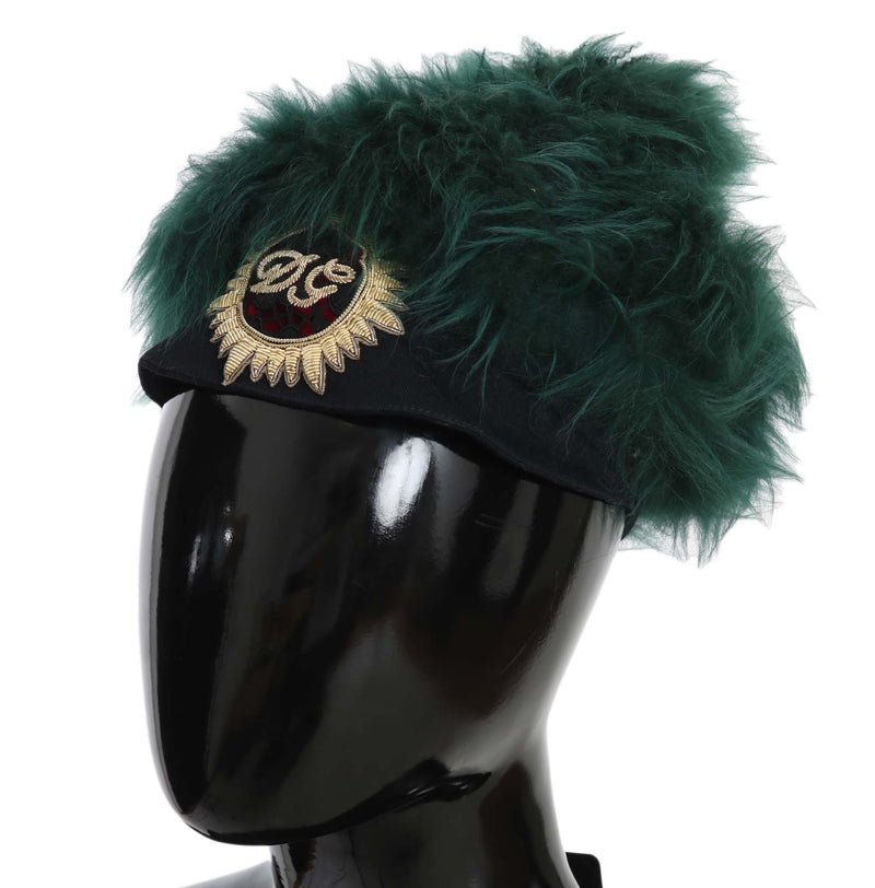 Elegante Emerald Cashmere Cloche Cap