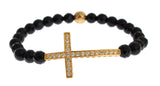 Goldplattiertes Sterling -Armband mit CZ -Diamantkreuz