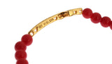 Bracciale in perline d'oro e corallo rosso elegante