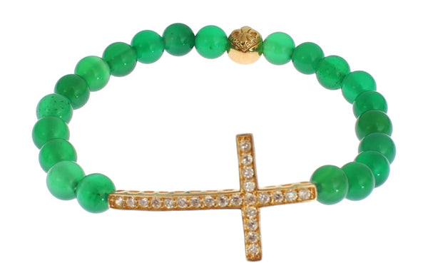 Bracciale a ganista verde e oro elegante