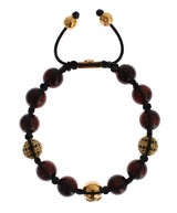 Strahlendes rotes Tiger Eye & CZ Goldarmband