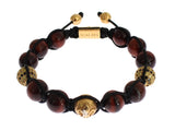 Strahlendes rotes Tiger Eye & CZ Goldarmband