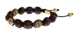 Strahlendes rotes Tiger Eye & CZ Goldarmband