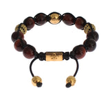 Strahlendes rotes Tiger Eye & CZ Goldarmband