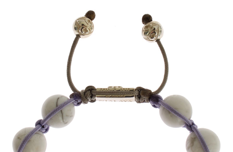 Elegante brazalete de plata de plata púrpura y howlite