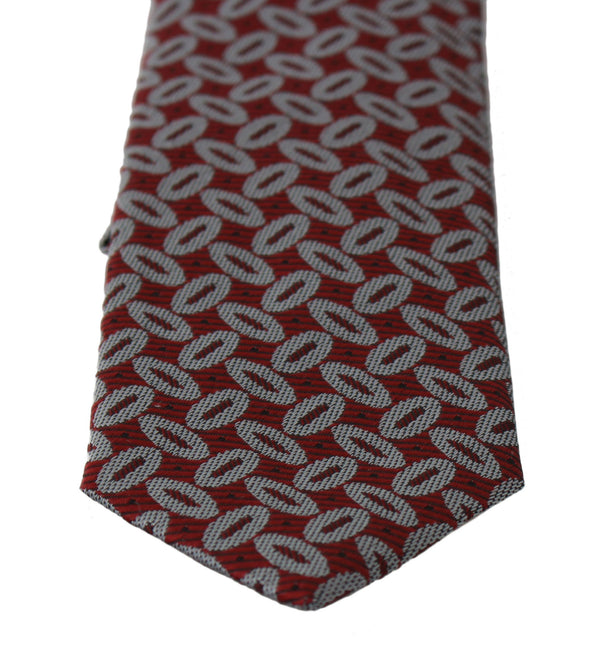 Elegante corbata de cuello de seda con estampado rojo