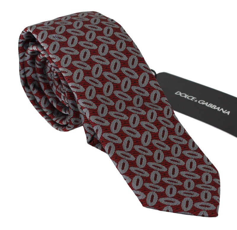 Elegante corbata de cuello de seda con estampado rojo