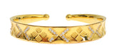 Elegante brazalete CZ plateado chapado en oro