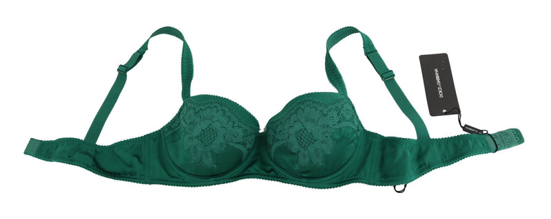 Bra de soie en dentelle florale verte enchanteresse