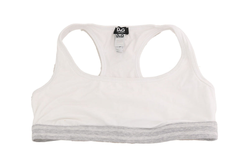 Elegante reggiseno sportivo elastico bianco