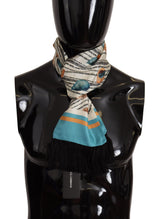 Multicolor Silk Seashell Printed Scarf