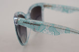 Elegante blaue Spitzendetail Sonnenbrille