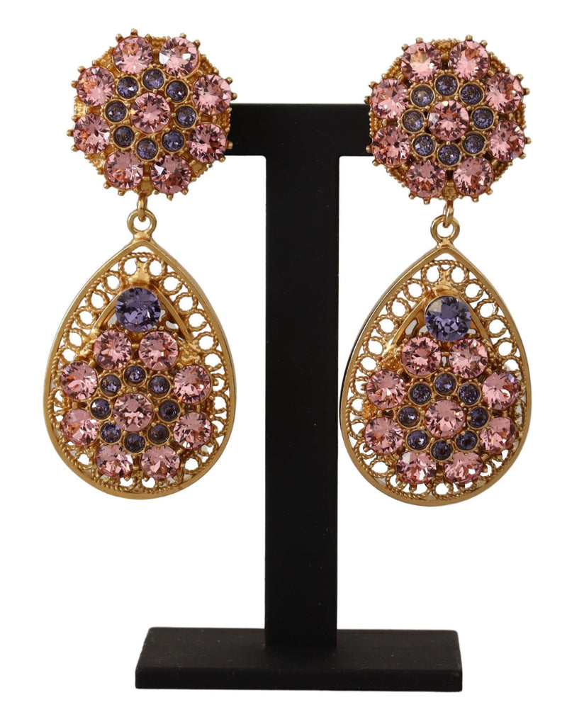 Boucles d'oreilles en cristal multicolore baroque